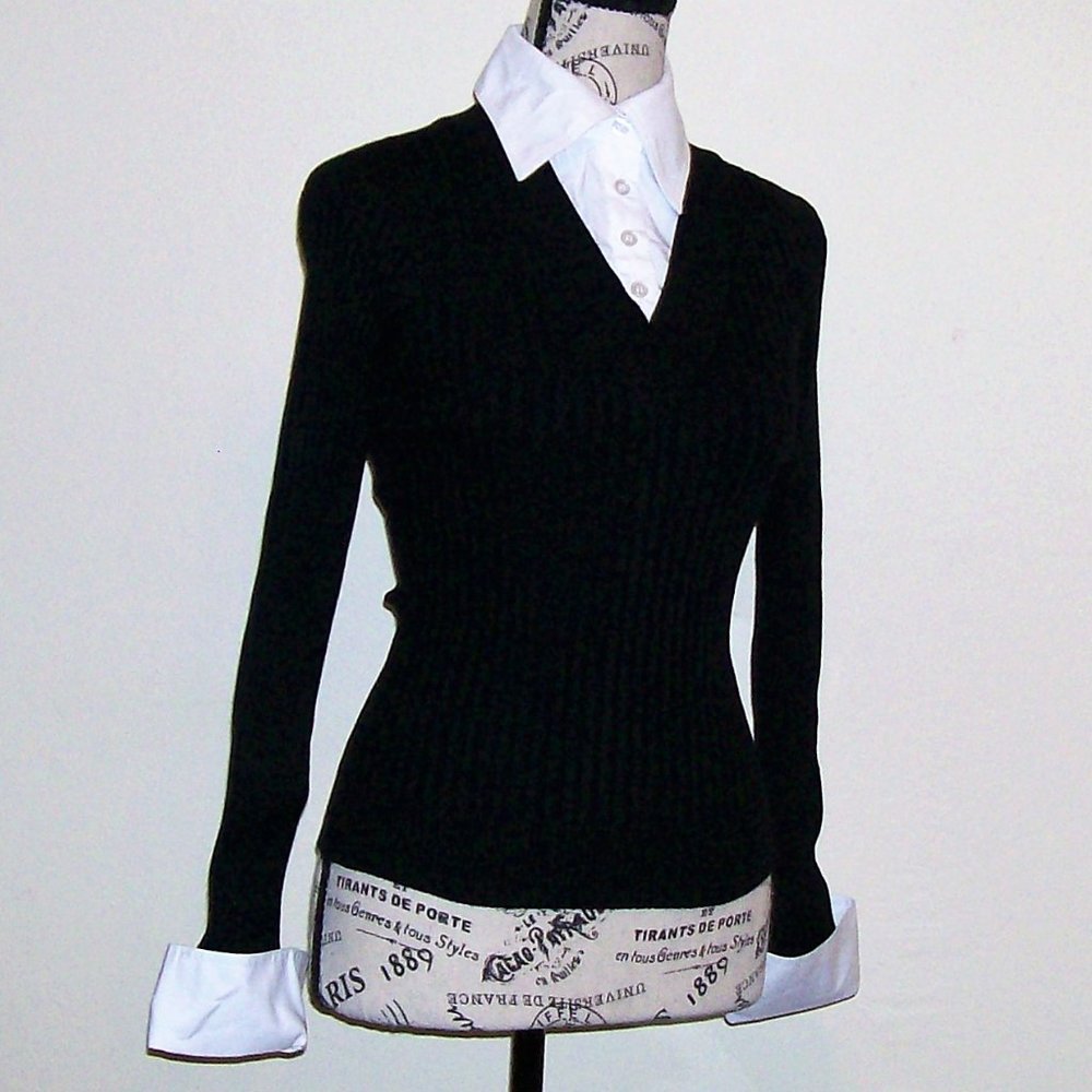 NWT I.N.C. Blk & White Sweater Top